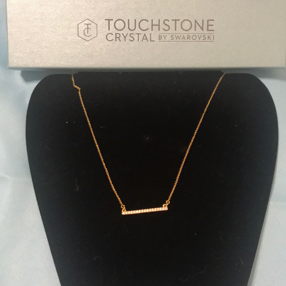 Touchstone Crystal -Swarovski - Pave Gold Necklace